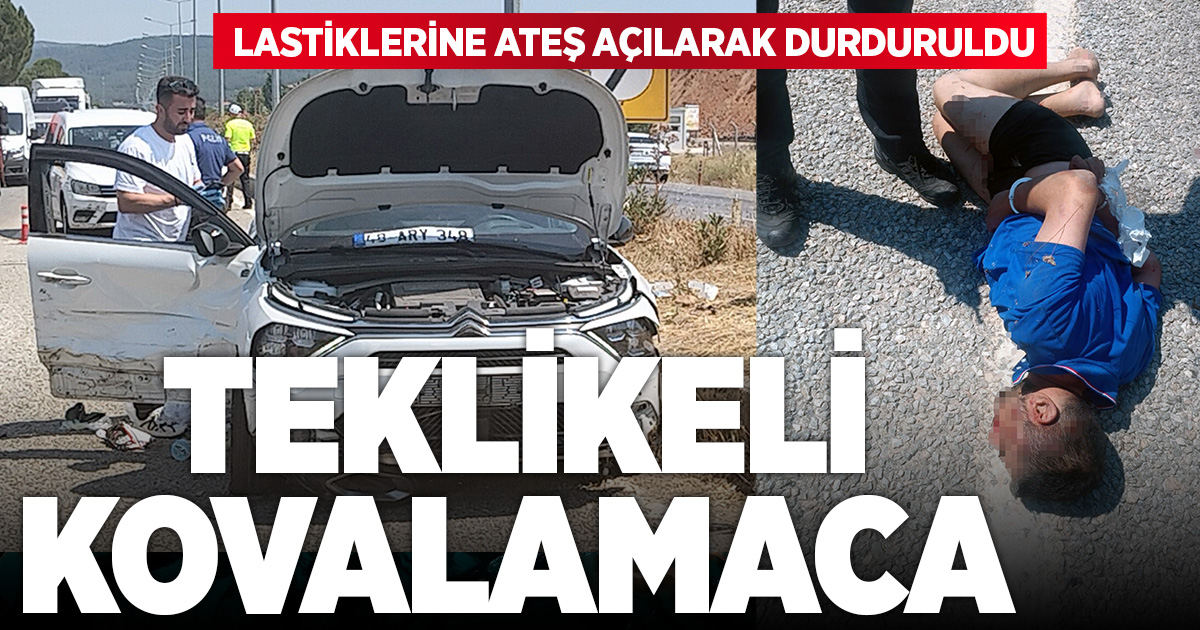Yasaklı madde bulunduran araç, polisi peşine taktı, lastikleri patlatılarak durduruldu