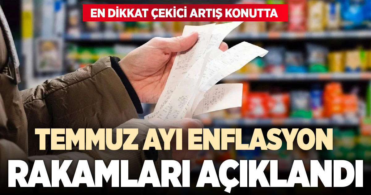 Temmuz ayı enflasyon rakamları açıklandı