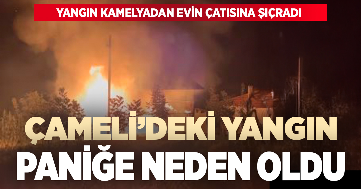 Kamelyadan evin çatısına sıçrayan yangın paniğe neden oldu