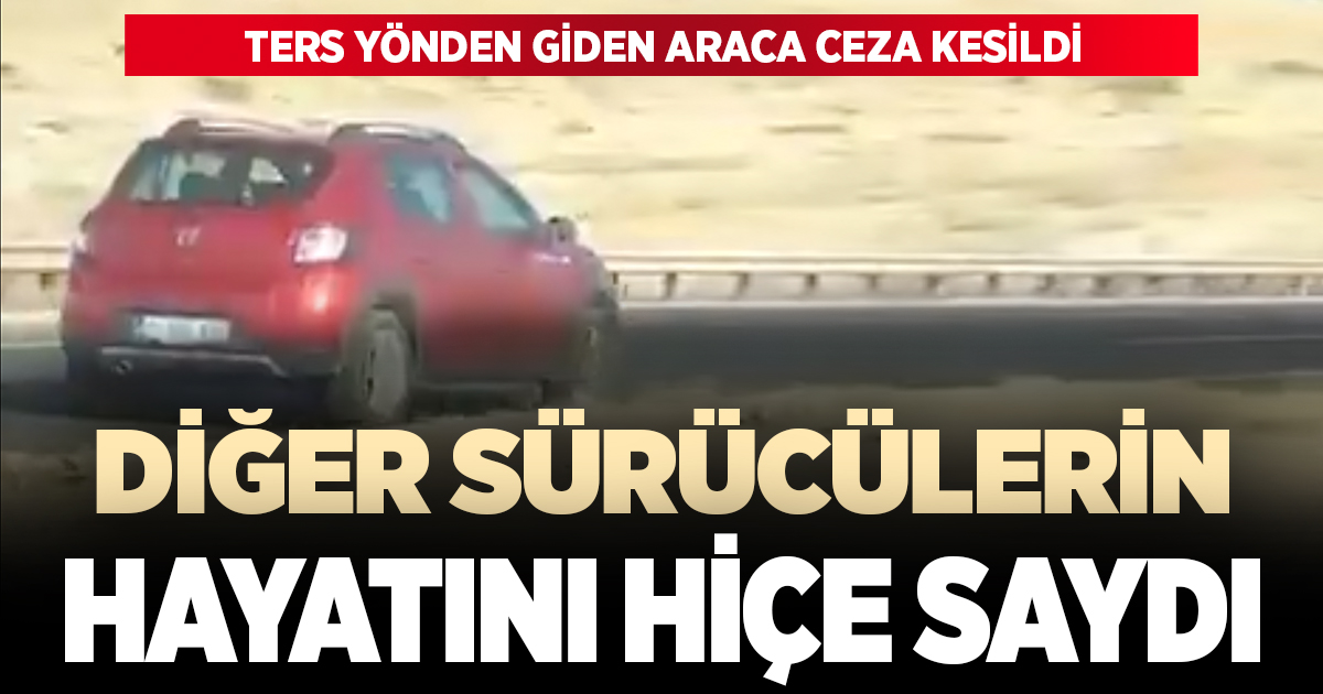 DENİZLİ’DE TERS YÖNDE GİDEN ARACA CEZA KESİLDİ