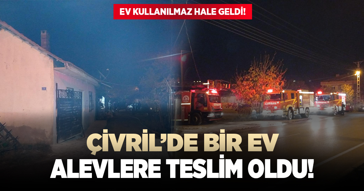 Çivril'de bir ev alevlere teslim oldu!