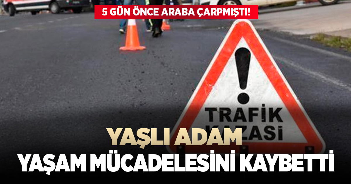 Yaşlı adam 5 günlük yaşam mücadelesini kaybetti