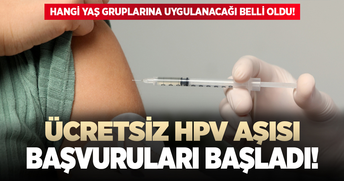 Ücretsiz HPV aşısı başvuruları başladı!