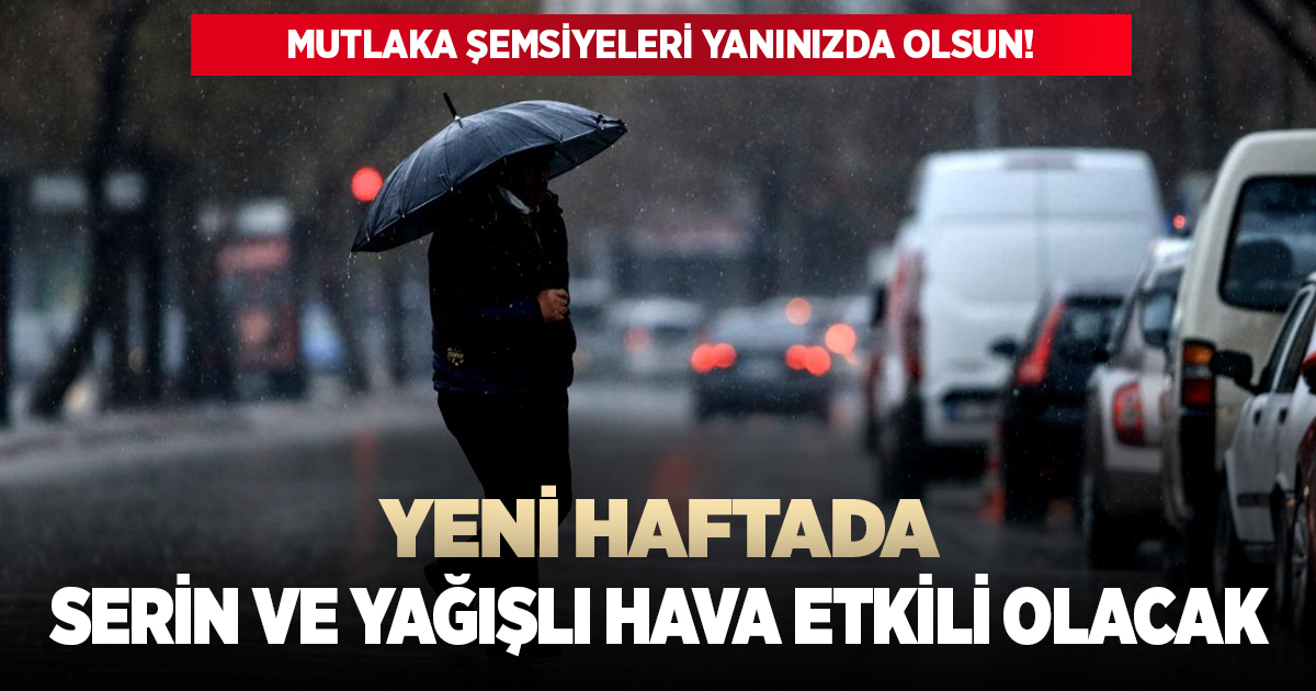 Yeni haftada serin ve yağışlı hava etkili olacak!