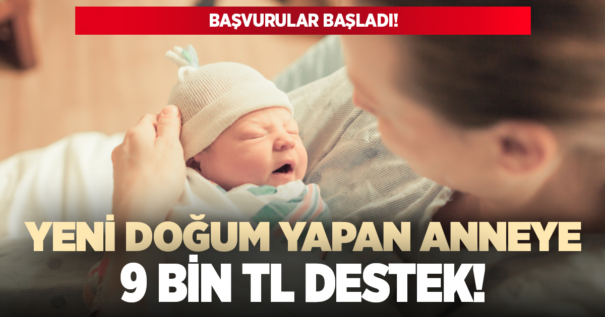 Yeni doğum yapan anneye 9 bin TL destek