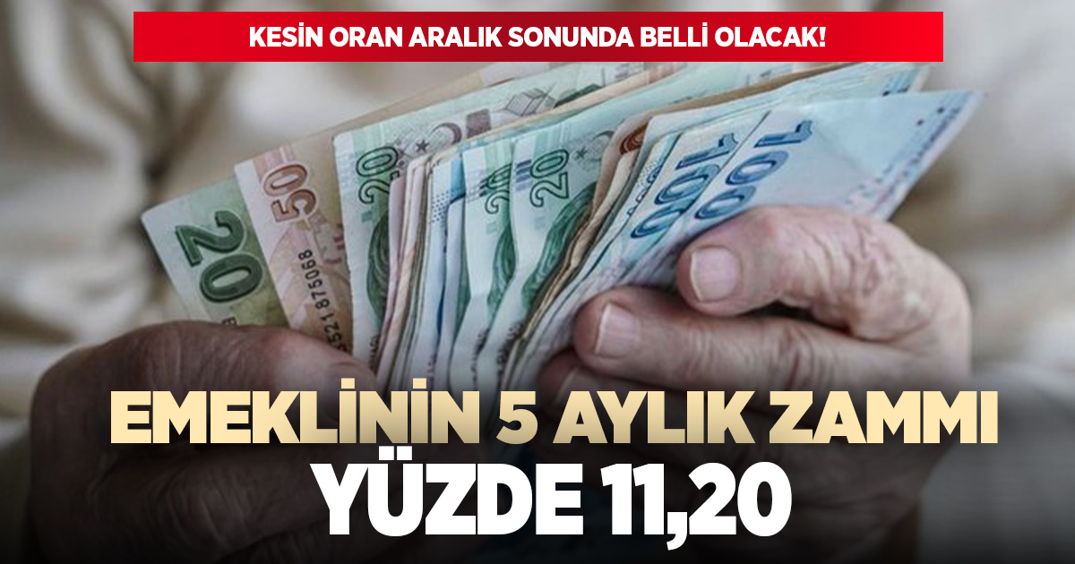 Emeklilerin 5 aylık zam oranı 11,20 oldu!