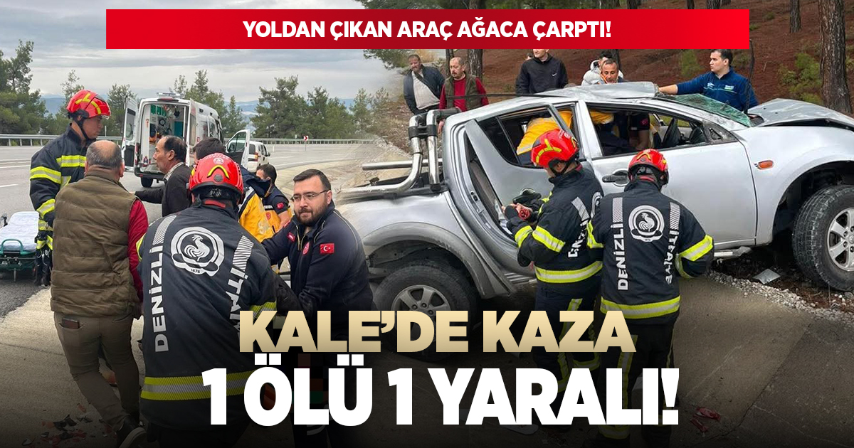 Yoldan çıkan araç ağaca çarptı: 1 ölü 1 yaralı