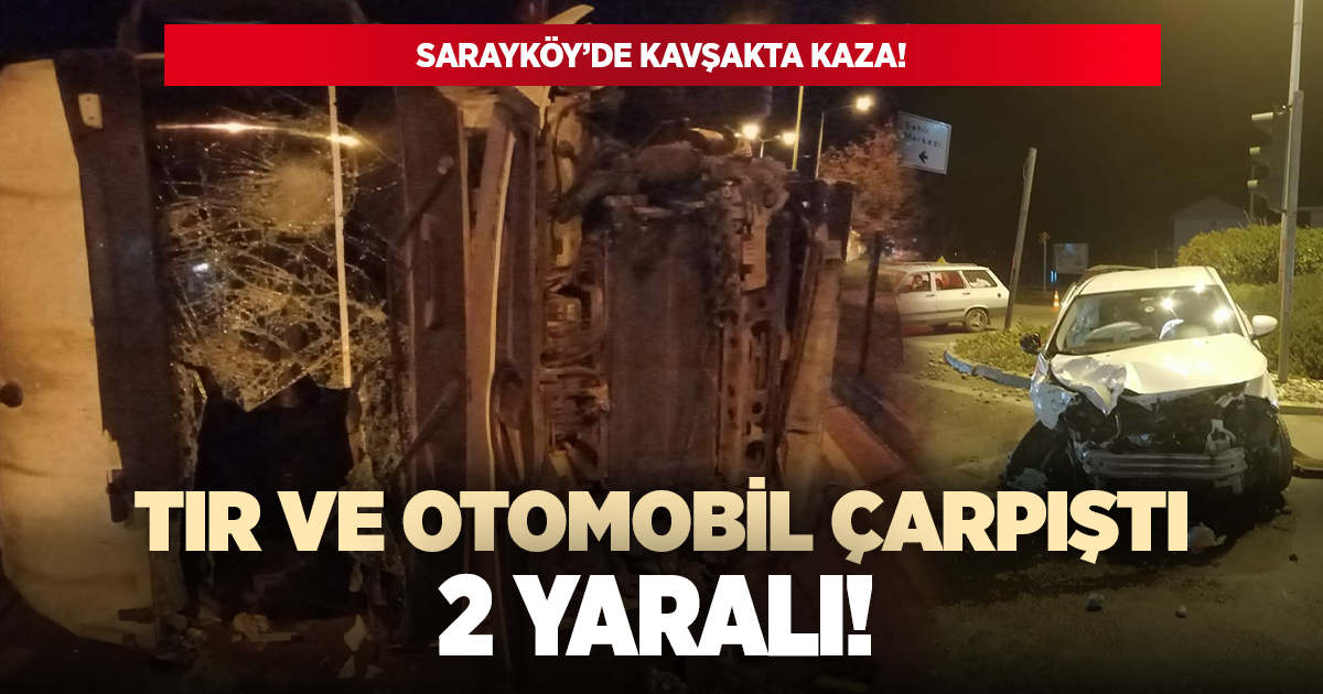 Tır ve otomobil çarpıştı: 2 yaralı