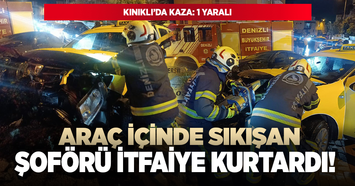 Araçta sıkışan kişiyi itfaiye ekipleri kurtardı!