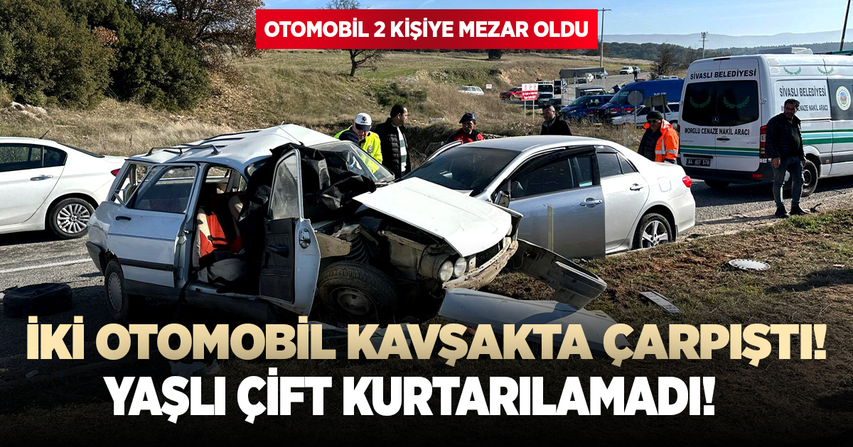 Kavşaktaki kazada yaşlı çift kurtarılamadı!