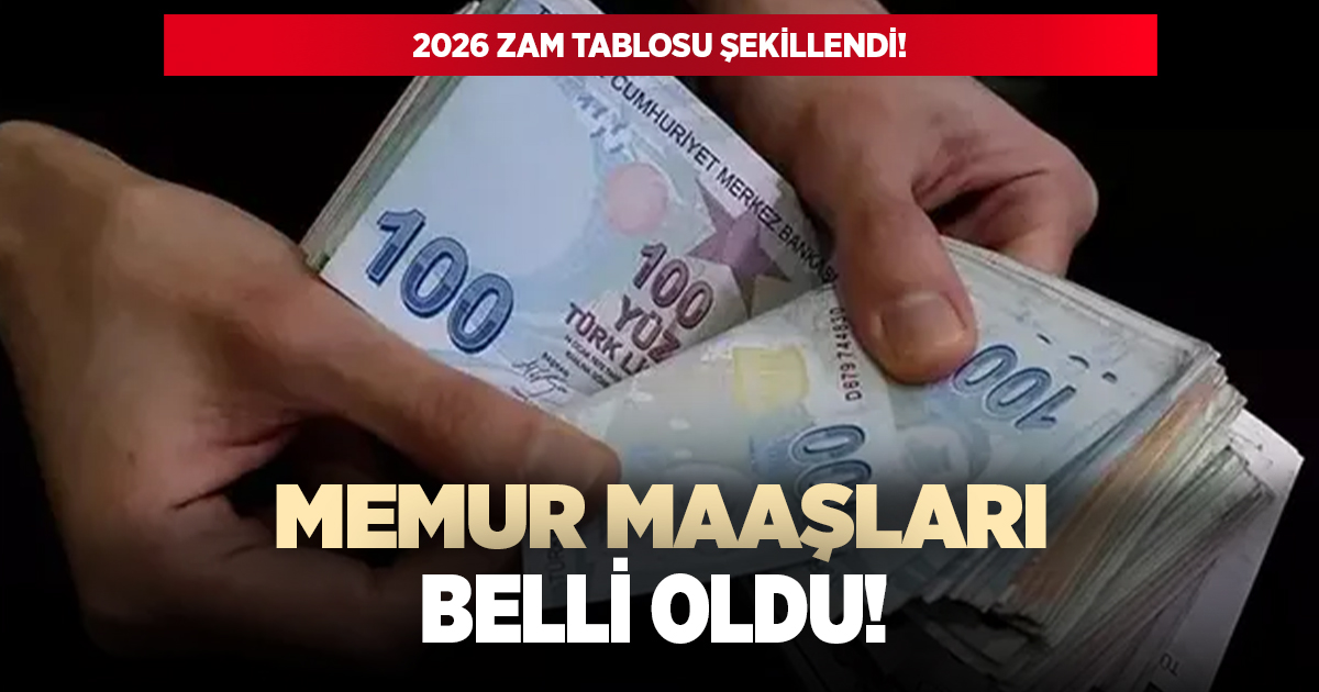 2026 yılı memur maaşları belli oldu!