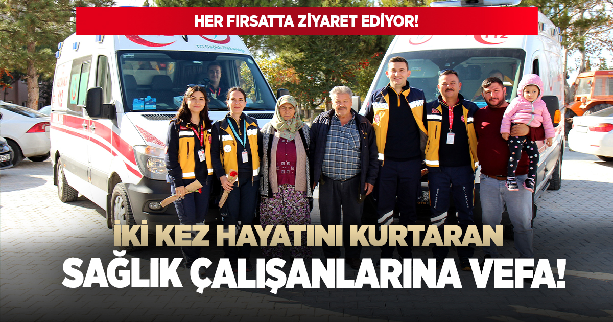 İki kez hayatını kurtaran sağlık çalışanlarını her fırsatta ziyaret ediyor