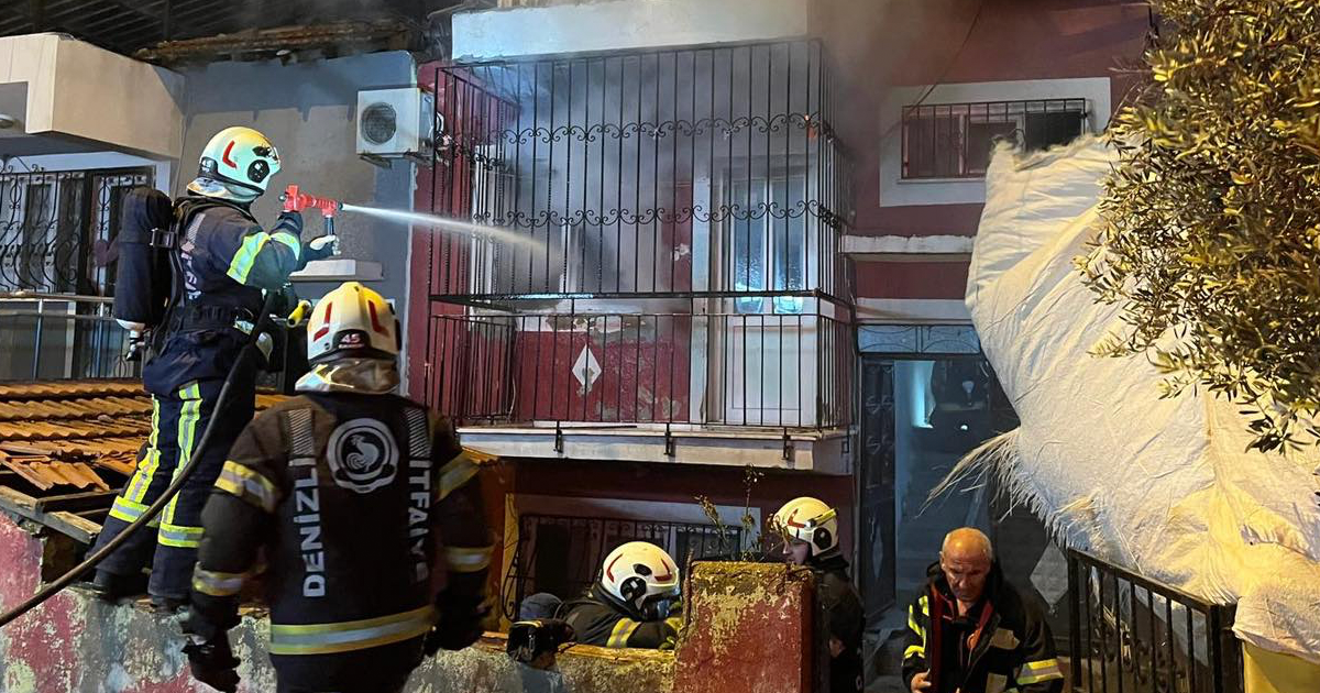 Pamukkale’deki ev yangını kısa sürede söndürüldü