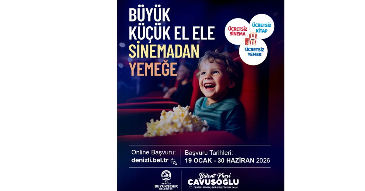 “Büyük küçük el ele sinemadan yemeğe” projesi başvuruları başladı