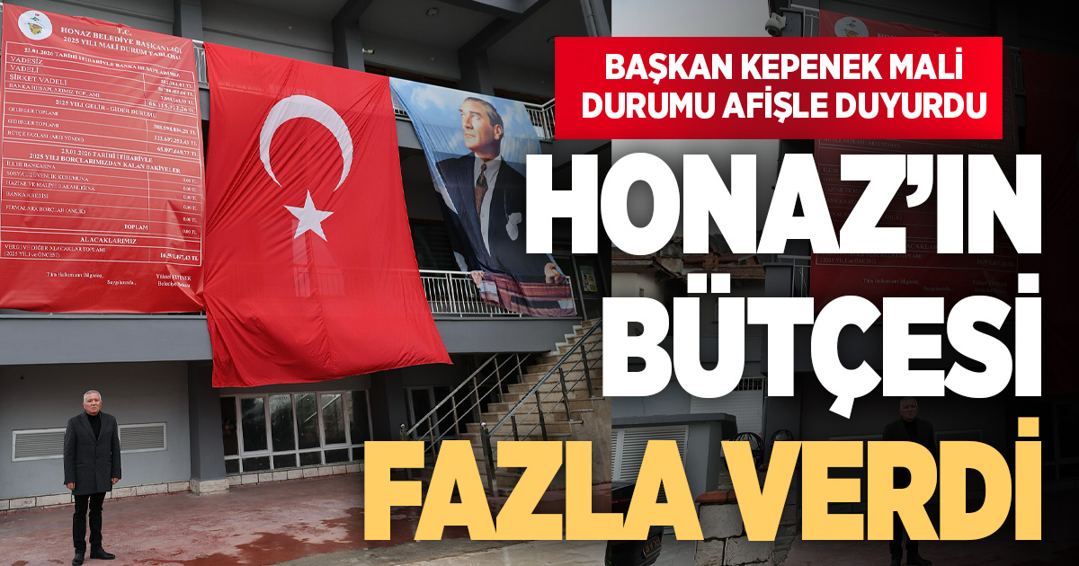Başkan Kepenek mali durumu afişle duyurdu: Honaz’ın bütçesi fazla verdi