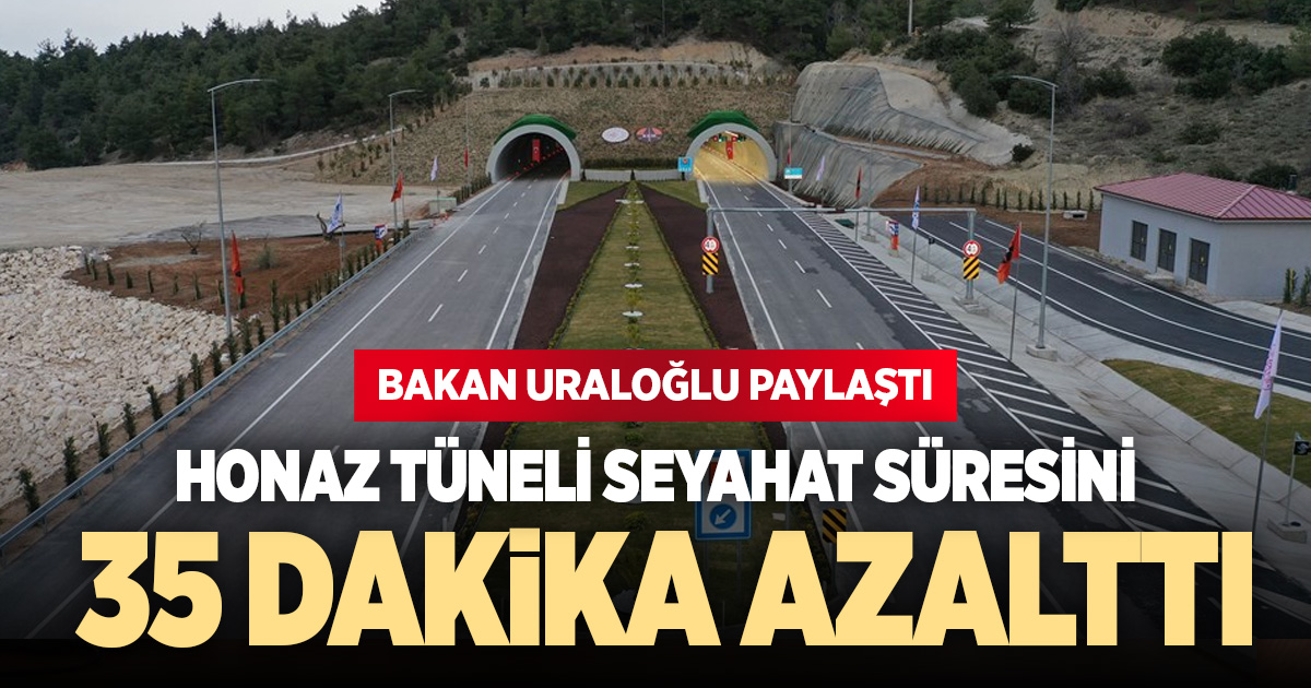 Bakan Uraloğlu paylaştı: Honaz Tüneli seyahat süresini 35 dakika azalttı