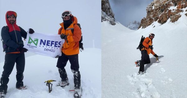 DENİZLİLİ SPORCULAR ERCİYES ZİRVESİNE ULAŞTI