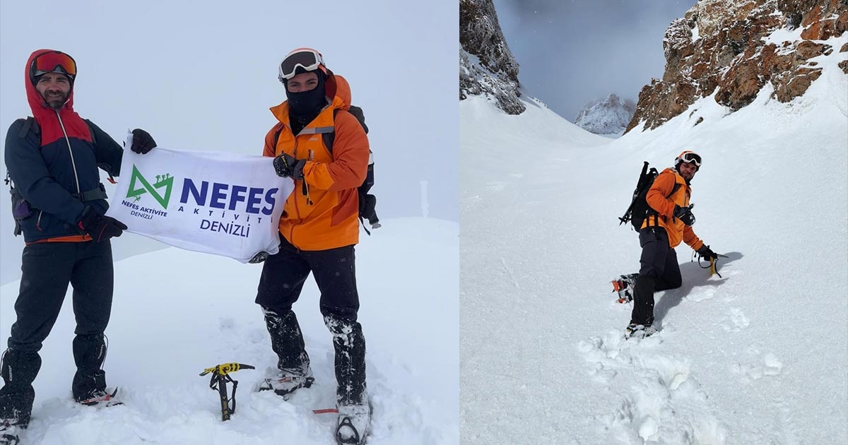 DENİZLİLİ SPORCULAR ERCİYES ZİRVESİNE ULAŞTI