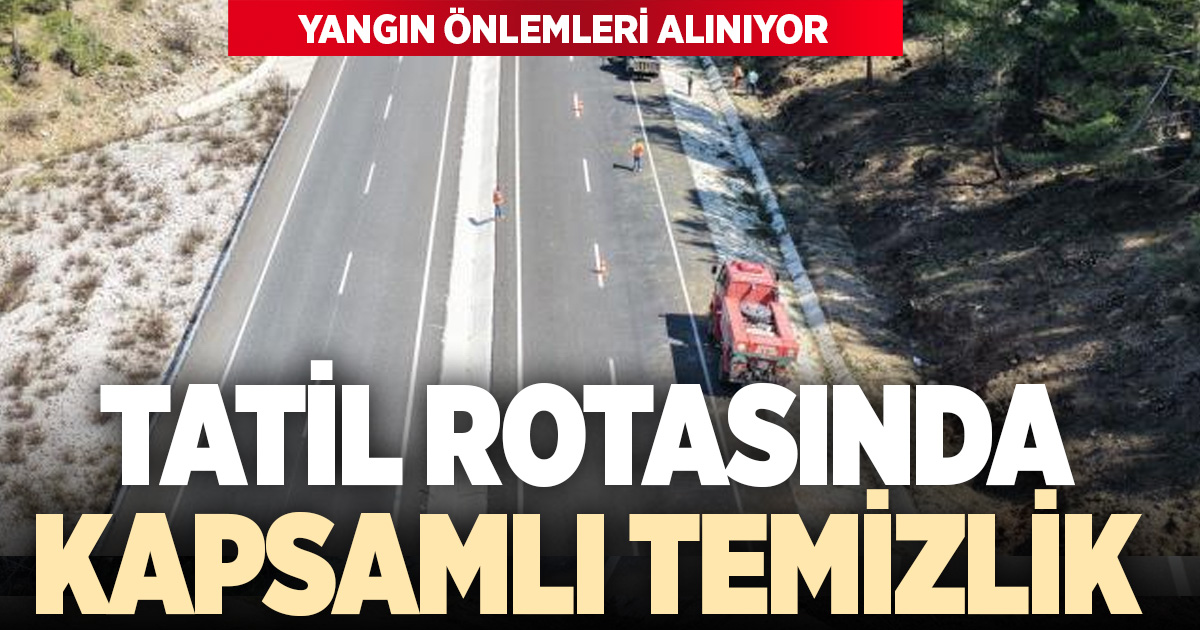 Denizli-Muğla karayolunda orman yangınlarına karşı temizlik