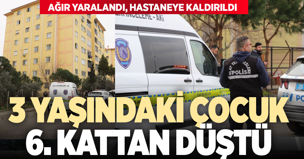 Denizli'de 6'ncı kattan düşen çocuk yaralandı