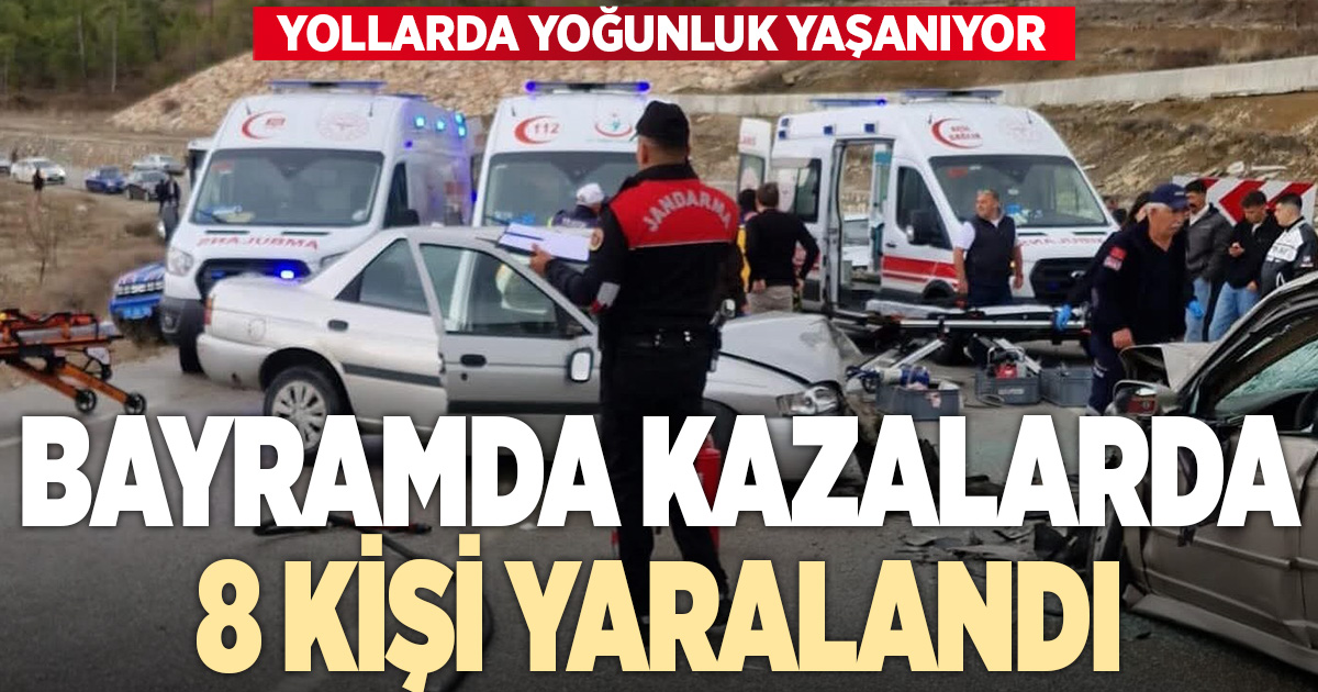 Denizli’de iki ayrı trafik kazasında 8 kişi yaralandı