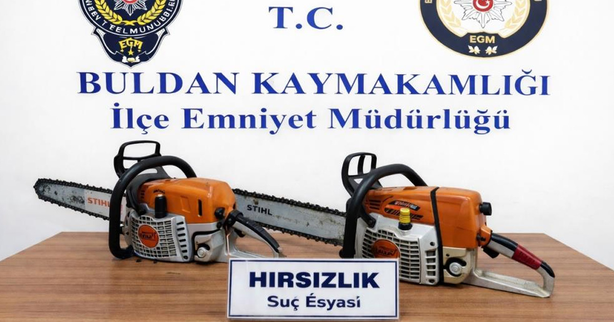 100 bin liralık motorlu testereleri çalan hırsızlar polisten kaçamadı