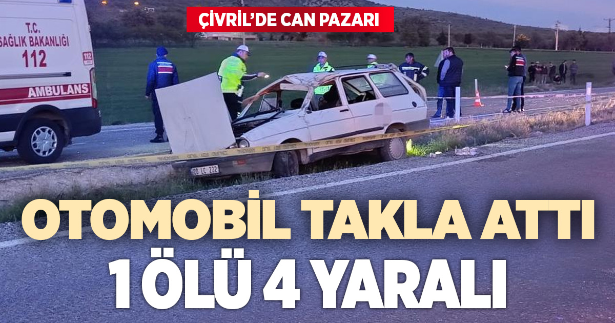 Denizli'de otomobil takla attı: 1 ölü, 4 yaralı