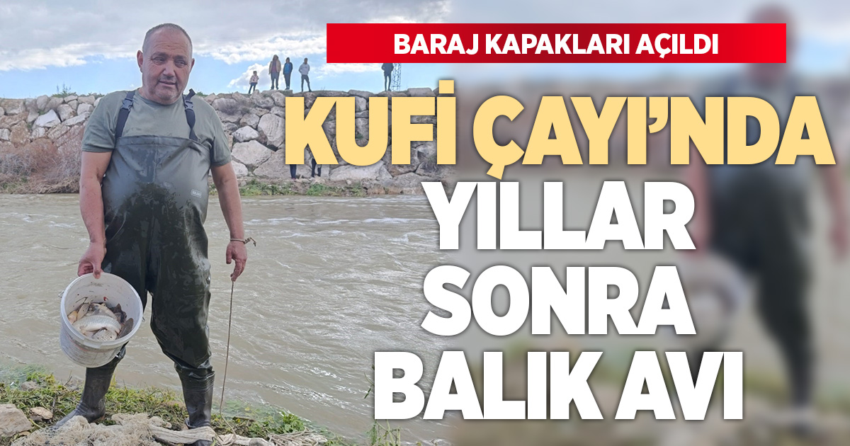 10 yıllık kuraklığın hakim olduğu çayda balık avladılar