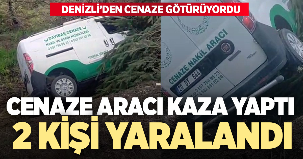 Cenaze nakil aracı kaza yaptı, araçtaki 2 kişi yaralandı