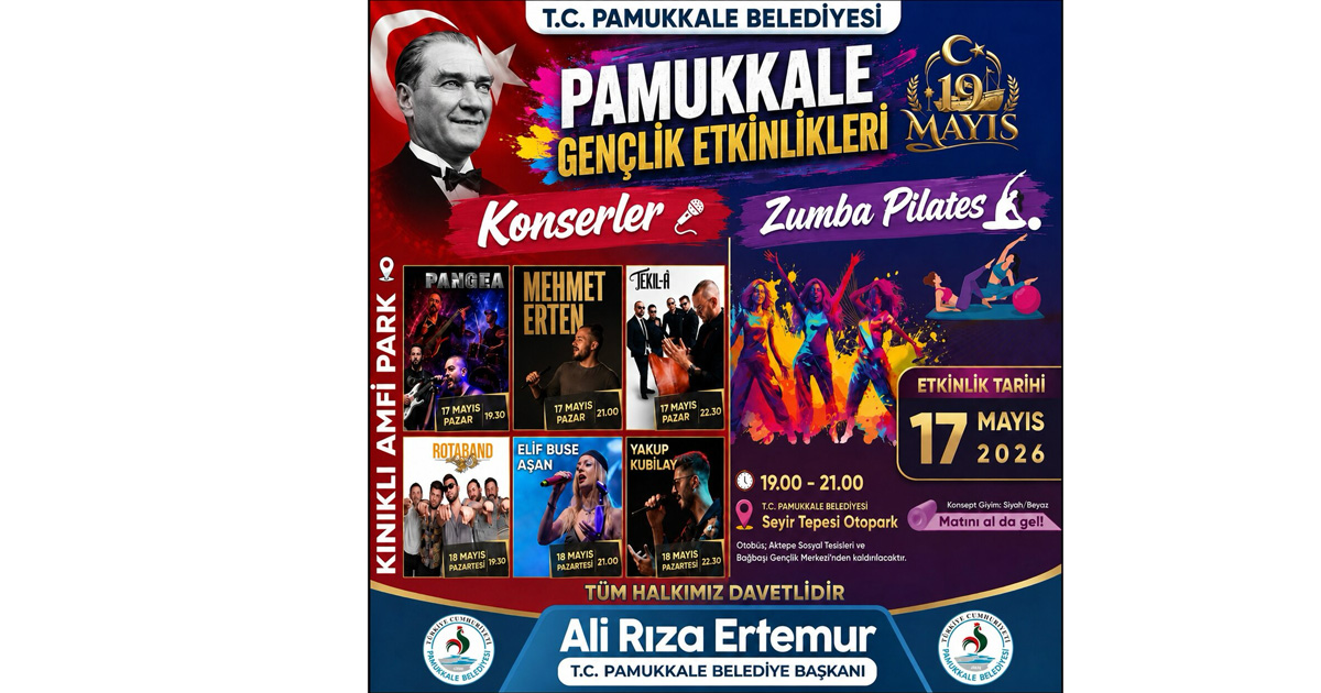 Pamukkale’de 19 Mayıs coşkusu başlıyor: Spor ve müzik bir arada