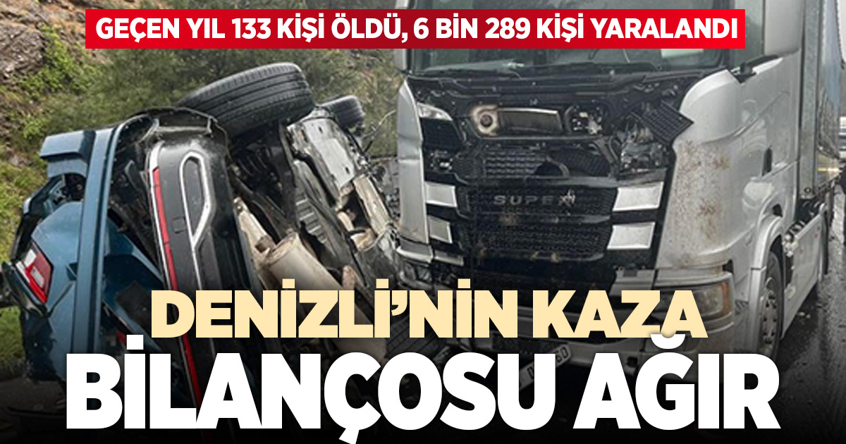 2025’te Denizli’deki 21 bin 813 kazada 133 kişi öldü, 6 bin 289 kişi yaralandı