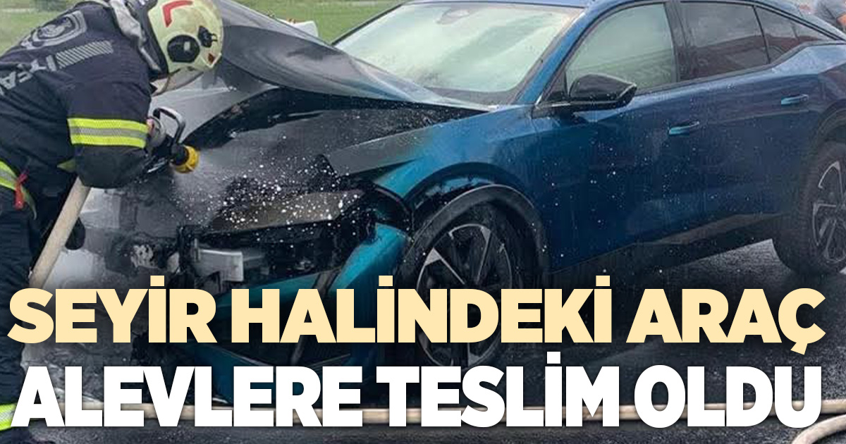 Denizli'de seyir halindeki araçtan duman ve alevler yükseldi
