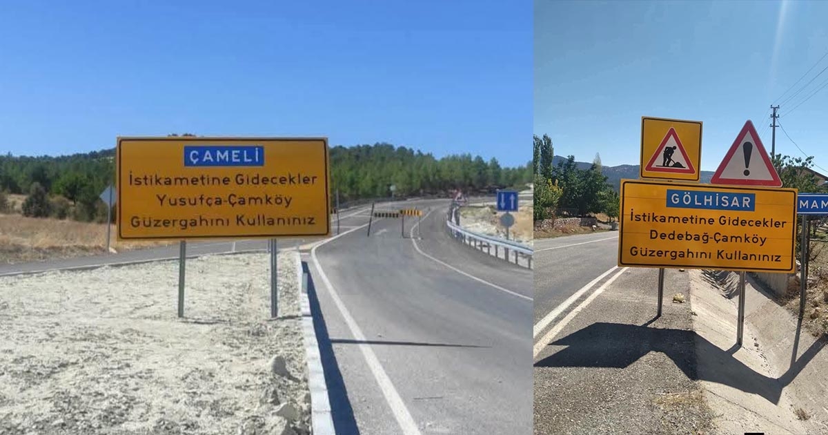 GÖLHİSAR-ÇAMELİ YOLU 30 GÜN SÜREYLE TRAFİĞE KAPATILDI