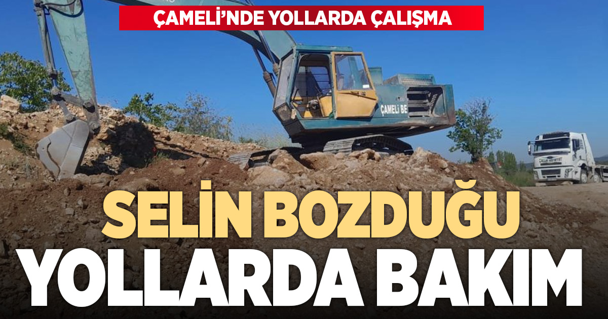 Çameli’nde selin bozduğu arazi yolları bakıma alındı