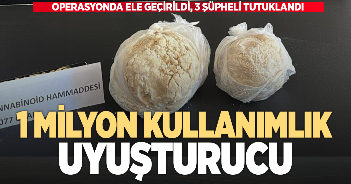 Denizli’de 1 milyon kullanımlık uyuşturucu madde ele geçirildi