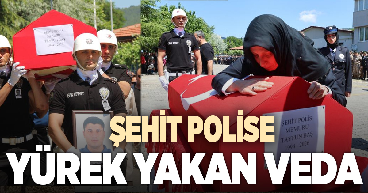 Şehit polise eşinden yürekleri dağlayan veda