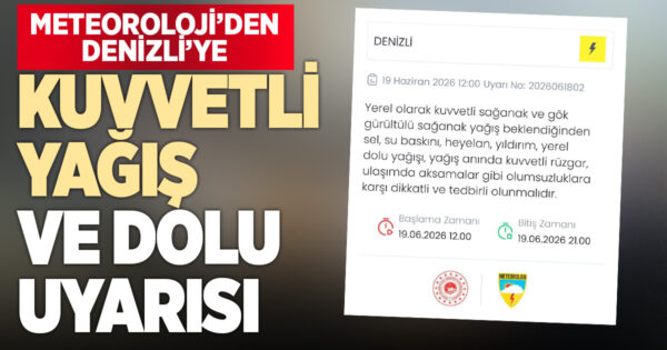 Meteoroloji Denizli için yerel kuvvetli sağanak ve dolu uyarısı yaptı