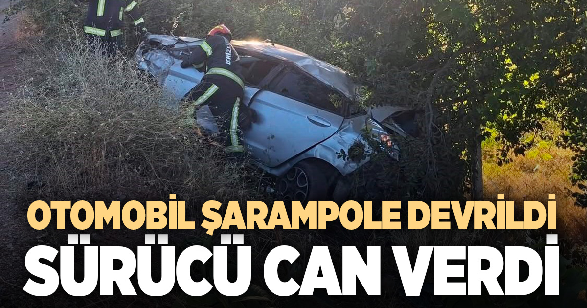 Kontrolden çıkarak şarampole devrilen otomobilin sürücü hayatını kaybetti