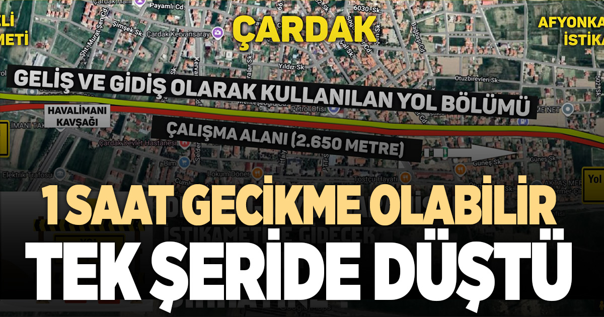 YOL TEK ŞERİDE DÜŞTÜ 1 SAAT GECİKME OLABİLİR