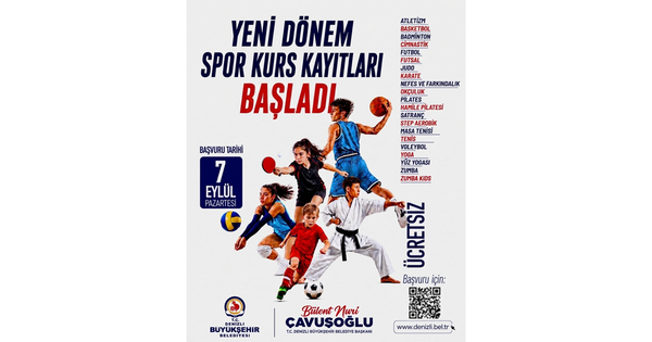 22 farklı branşta spor eğitimi