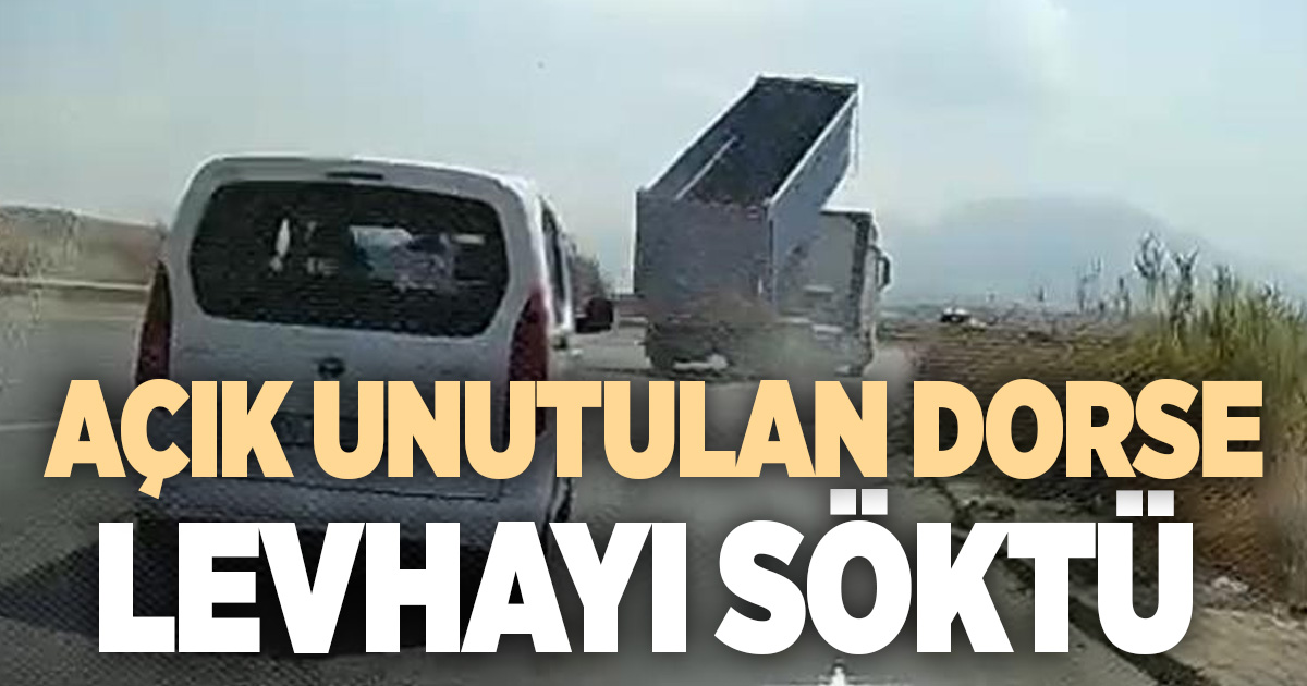 Tırın açık unutulan tırı dorsesi, EDS levhasını yerinden söktü