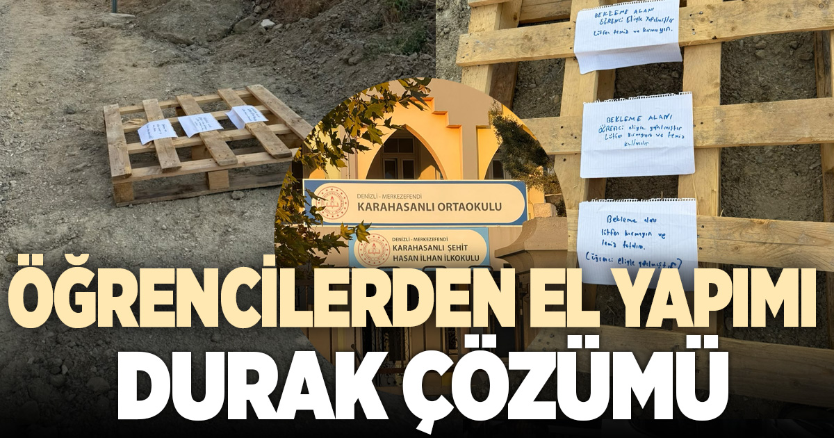 Öğrenciler otobüs durağında kendi bekleme alanlarını yaptı